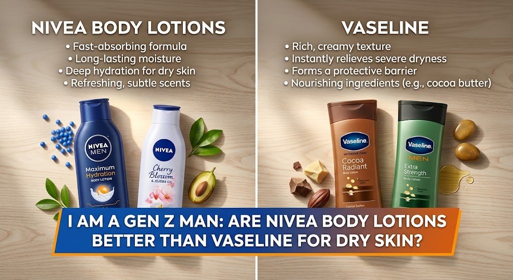 i am a genz man. are nivea body lotions better than vaseline for dry skin?
