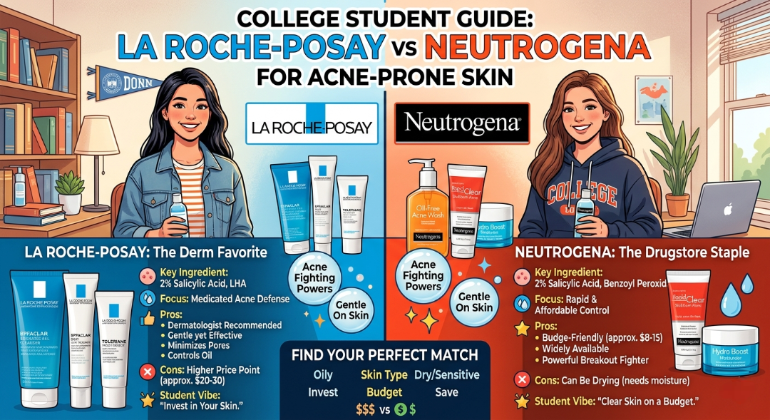 i am a college student. are la roche-posay products better for acne-prone skin than neutrogena?